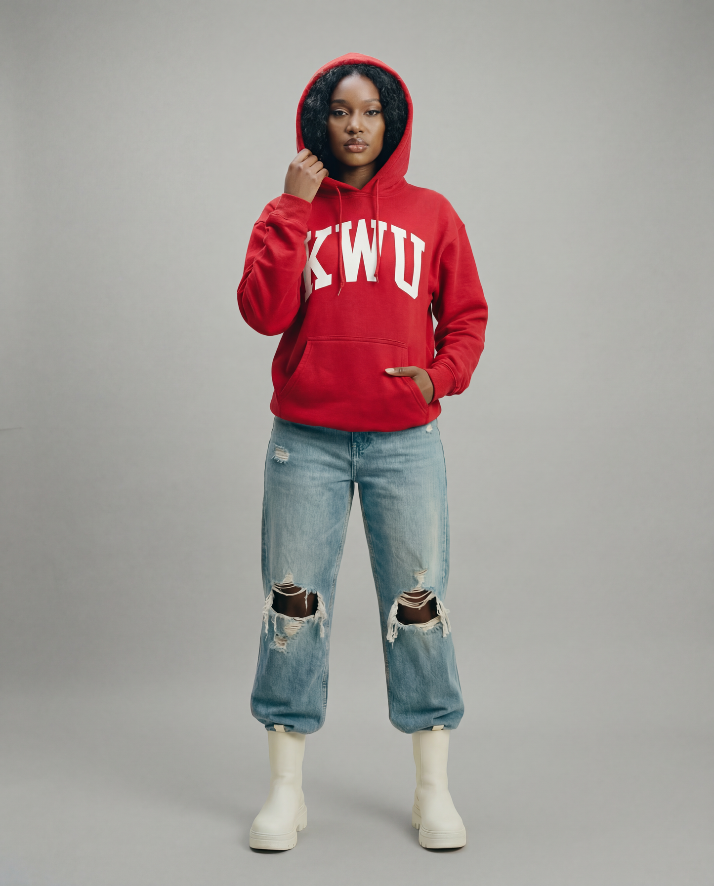 PREMIUM KWU ARCH HOODIE ( RED)