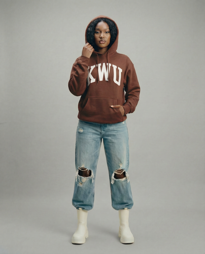 PREMIUM KWU ARCH HOODIE ( BROWN)