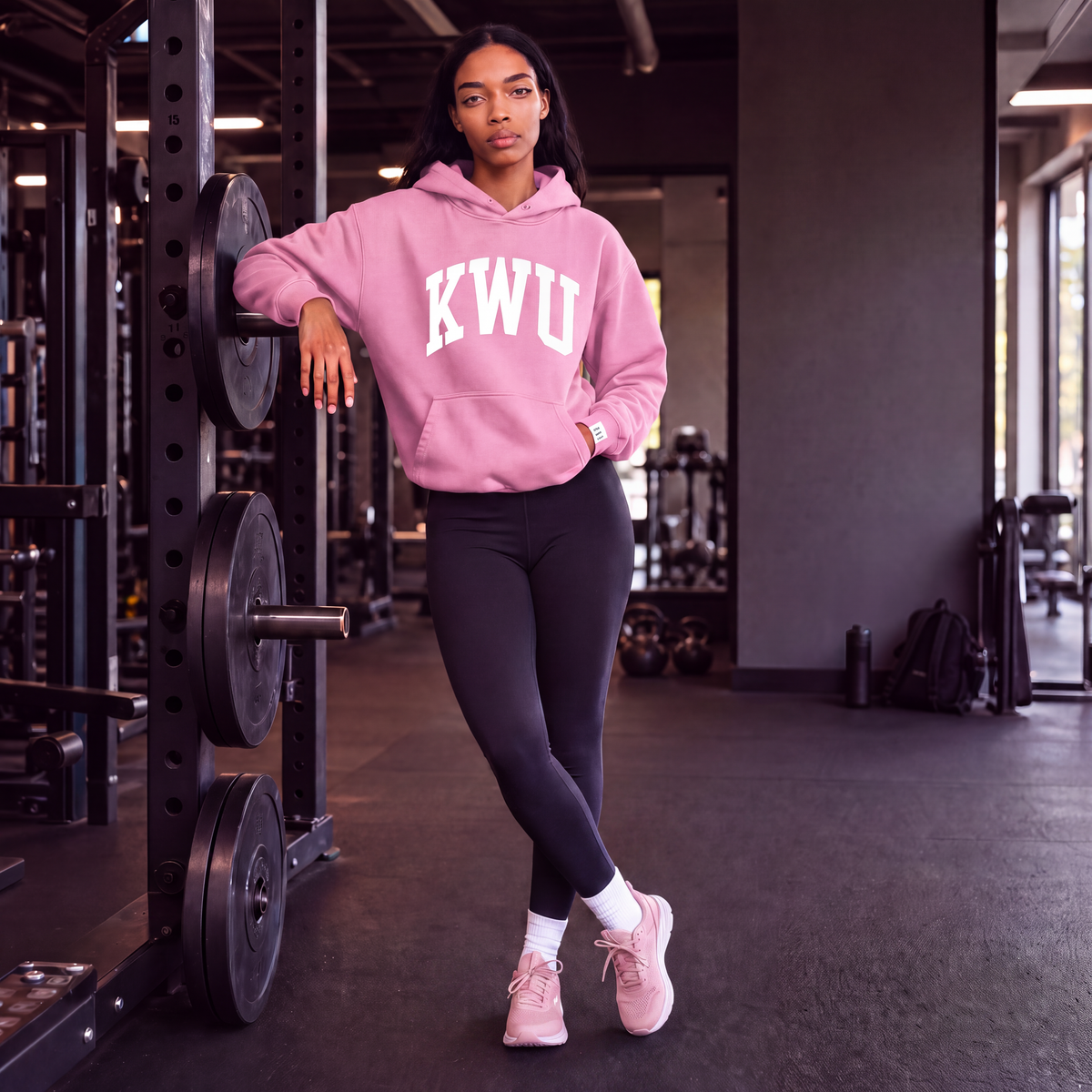 KWU ARCH PREMIUM HOODIE ( PINK)